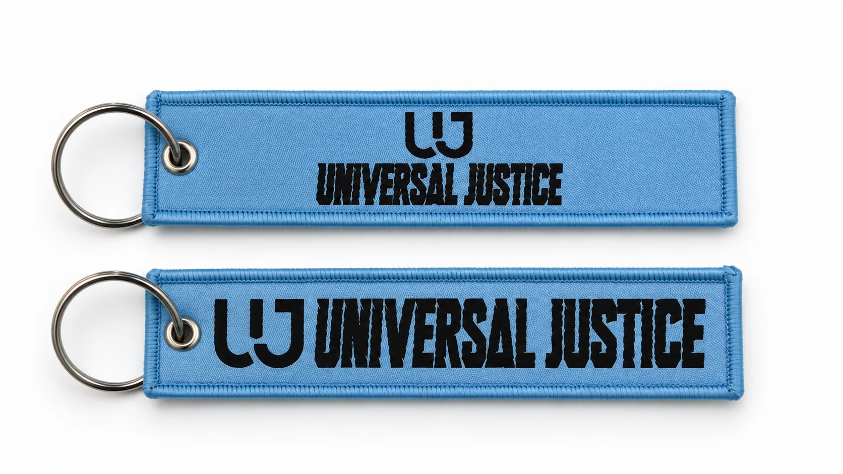 Front and back artwork options for custom fabric keychains