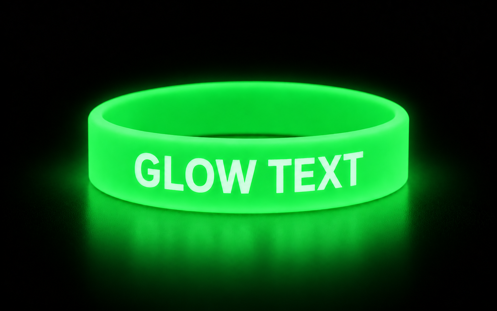 Green glow-in-the-dark silicone wristband