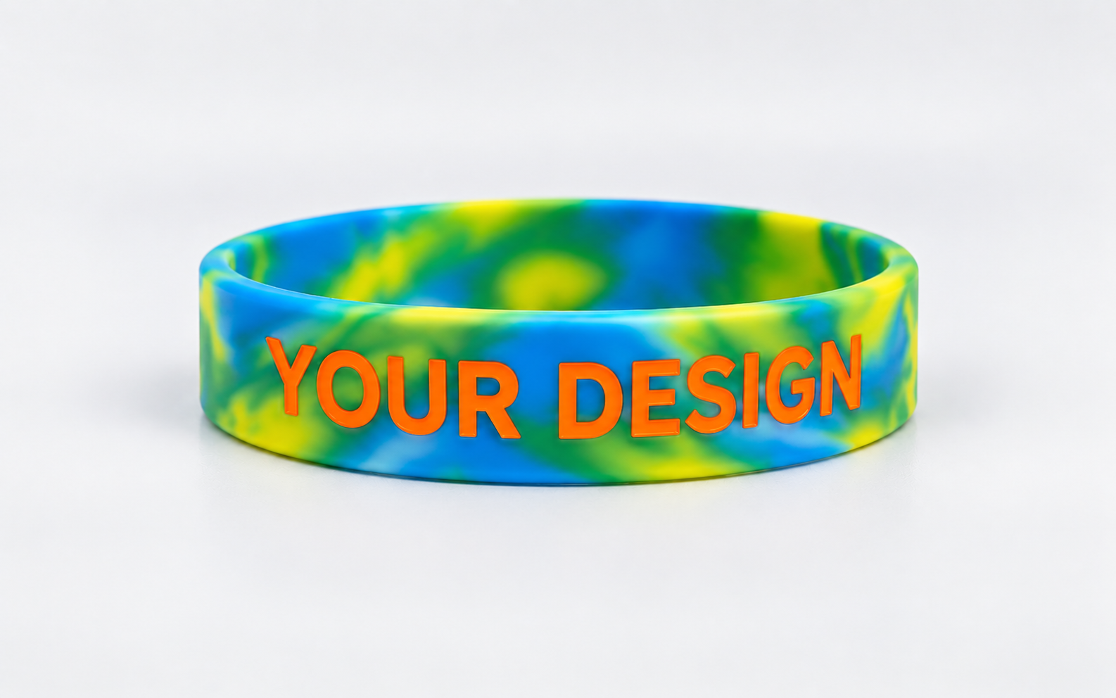 Multicolor swirl silicone wristband